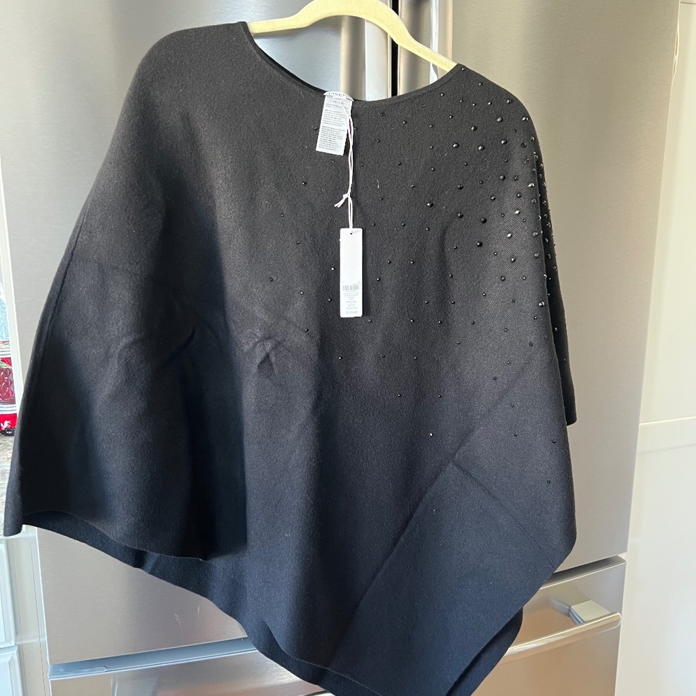 NWT - Chicos' Sutton Embellished Shoulder Poncho (S/M)